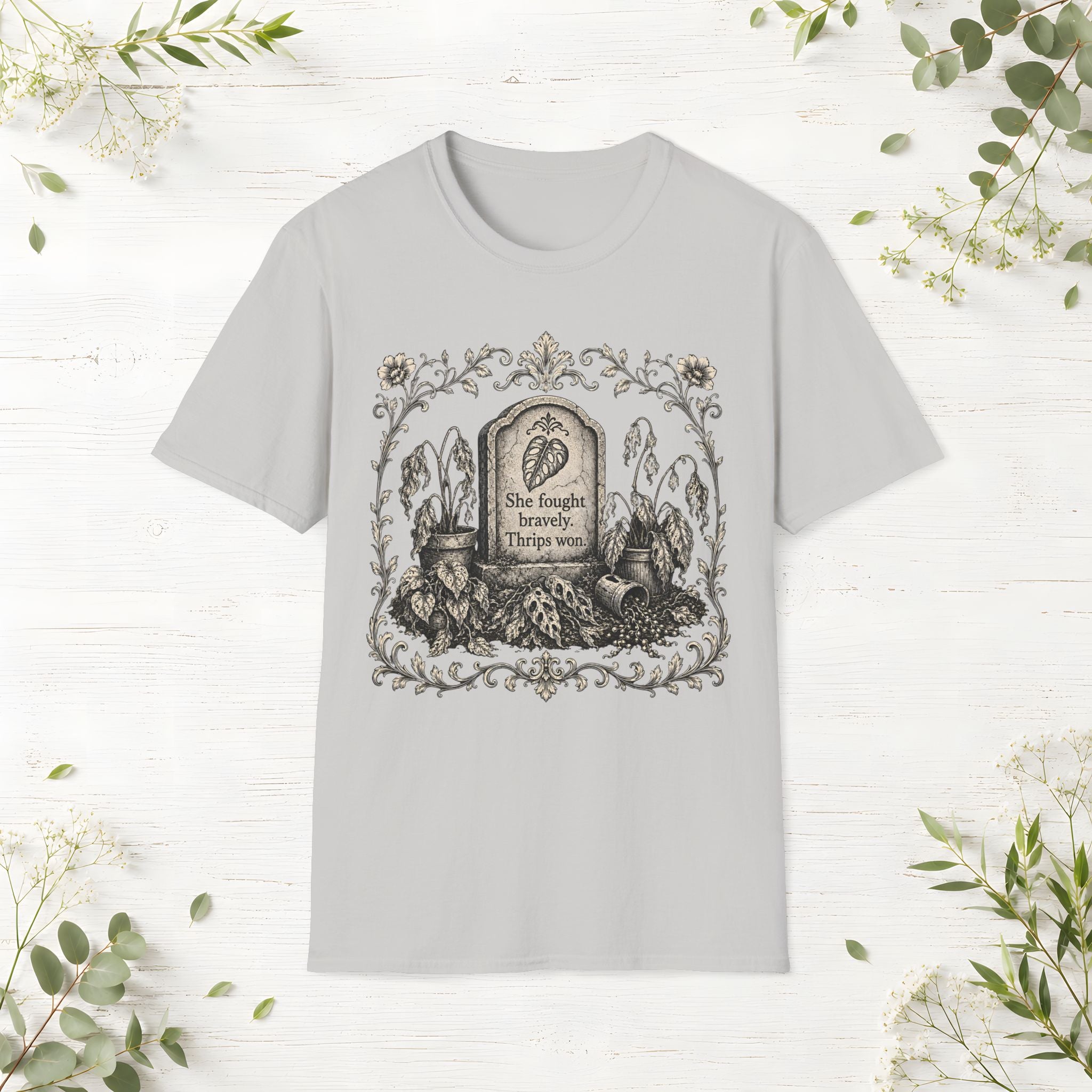 She Fought Bravely Thrips Won Monstera T-Shirt