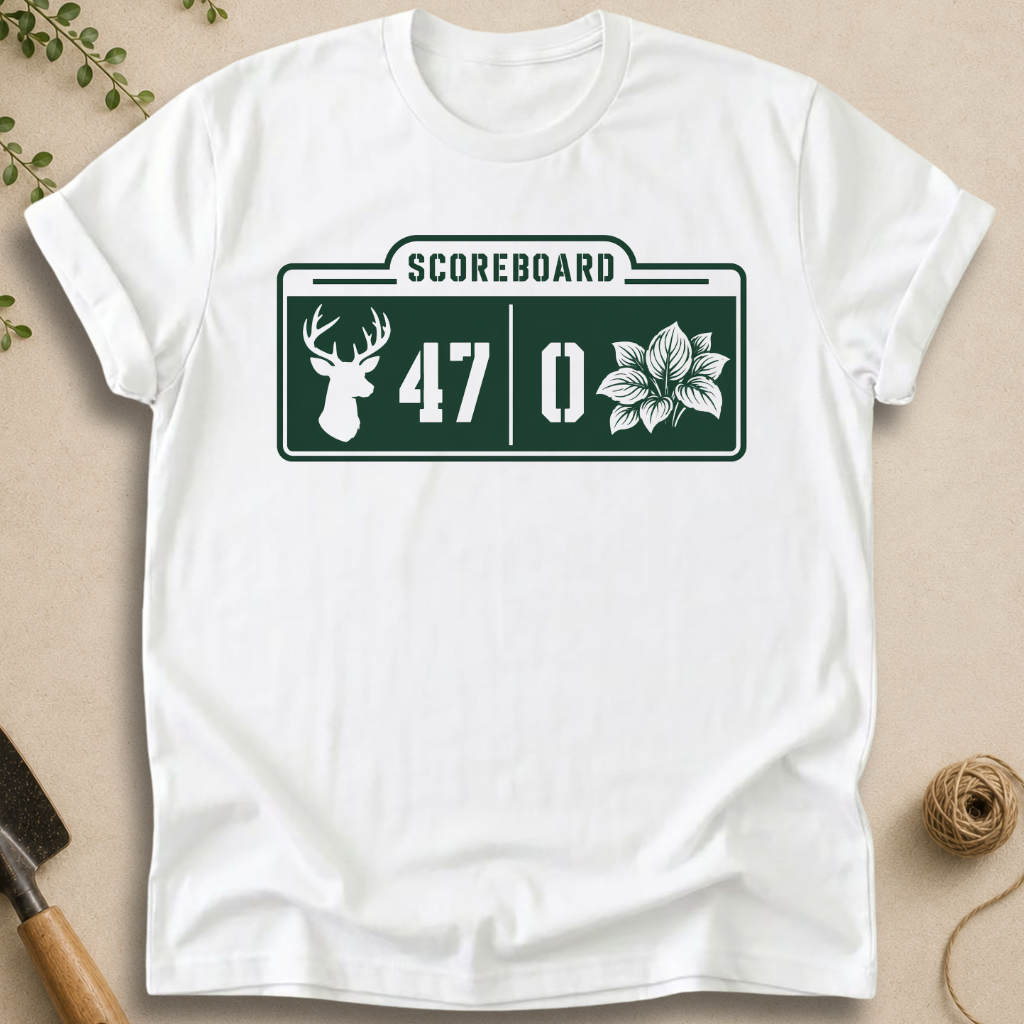 Scoreboard Deer Hostas T-Shirt