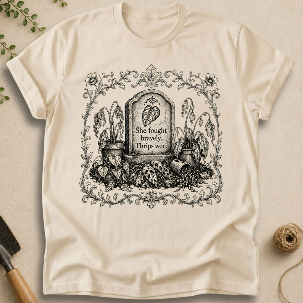 She Fought Bravely Thrips Won Monstera T-Shirt