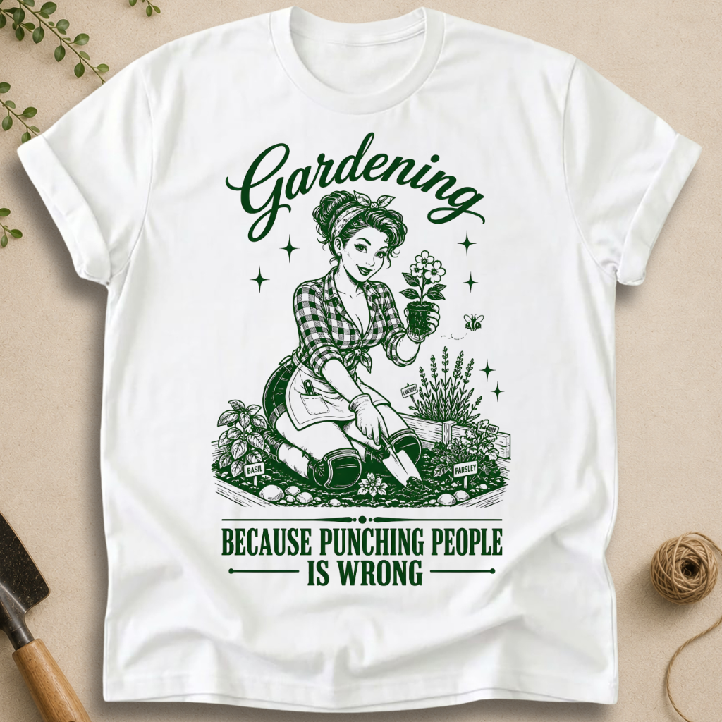 Gardening Because Punching People Is Wrong T-Shirt