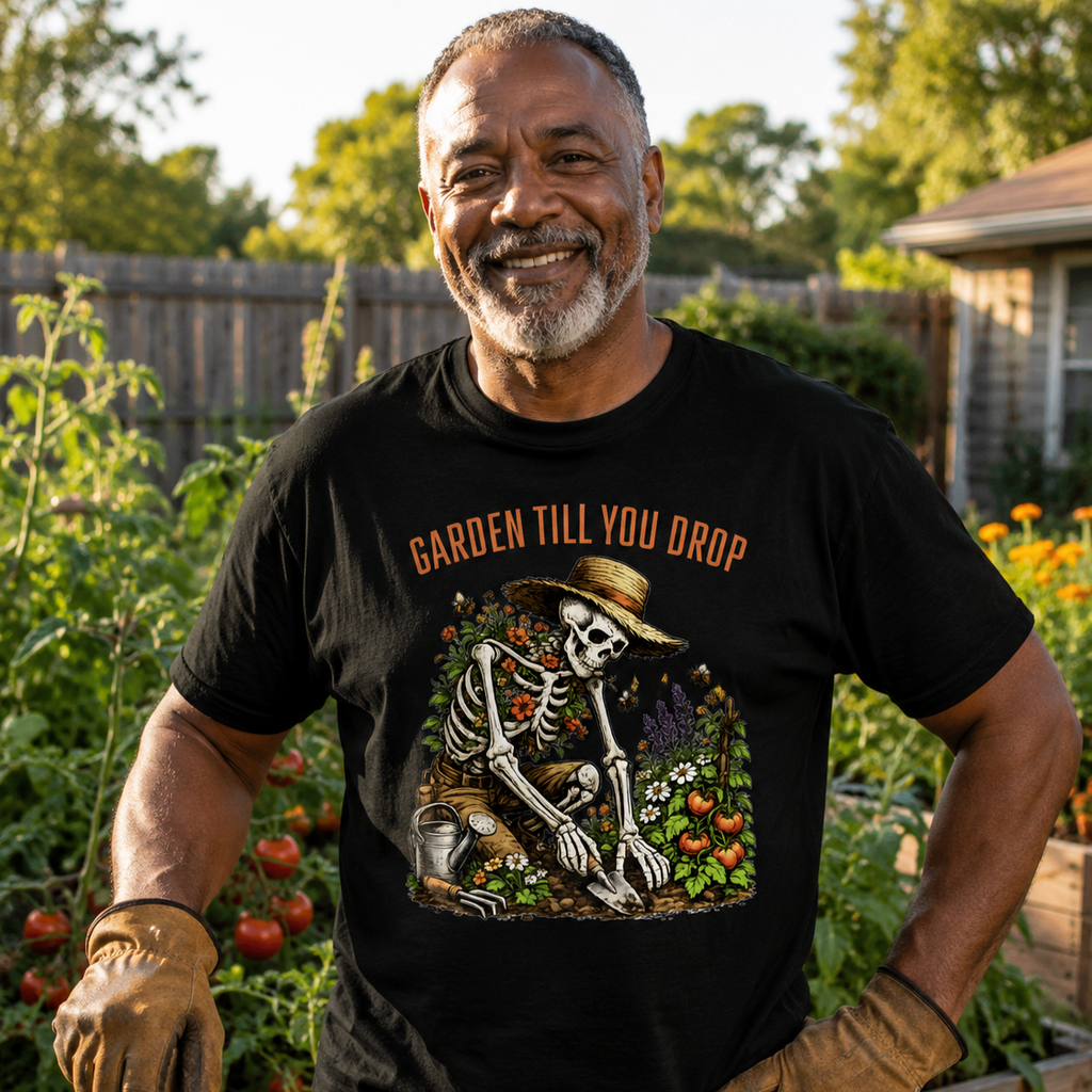 Garden Till You Drop Skeleton T-Shirt