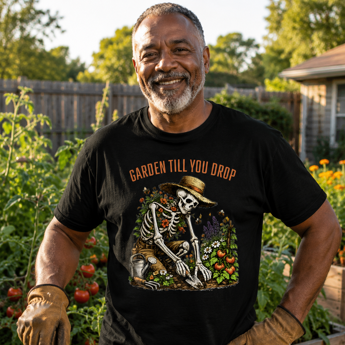 Garden Till You Drop Skeleton T-Shirt