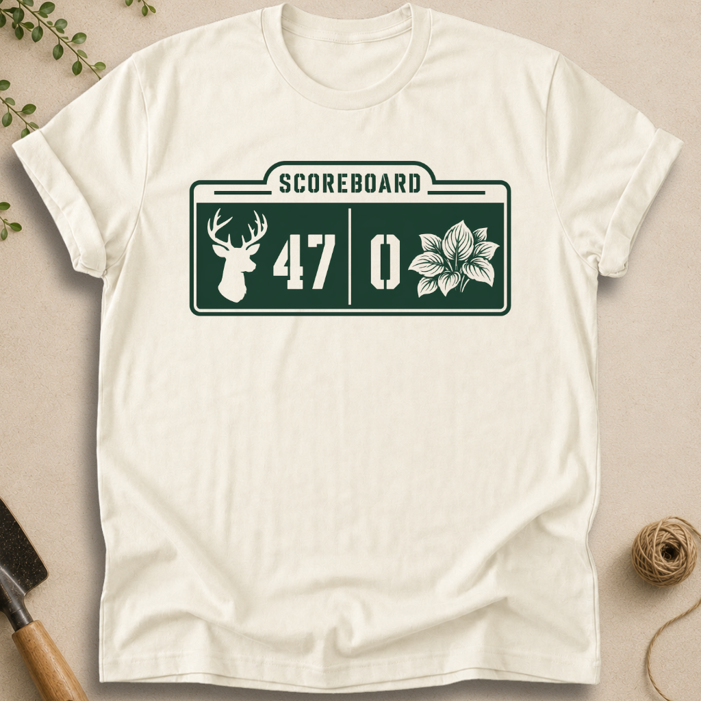 Scoreboard Deer Hostas T-Shirt
