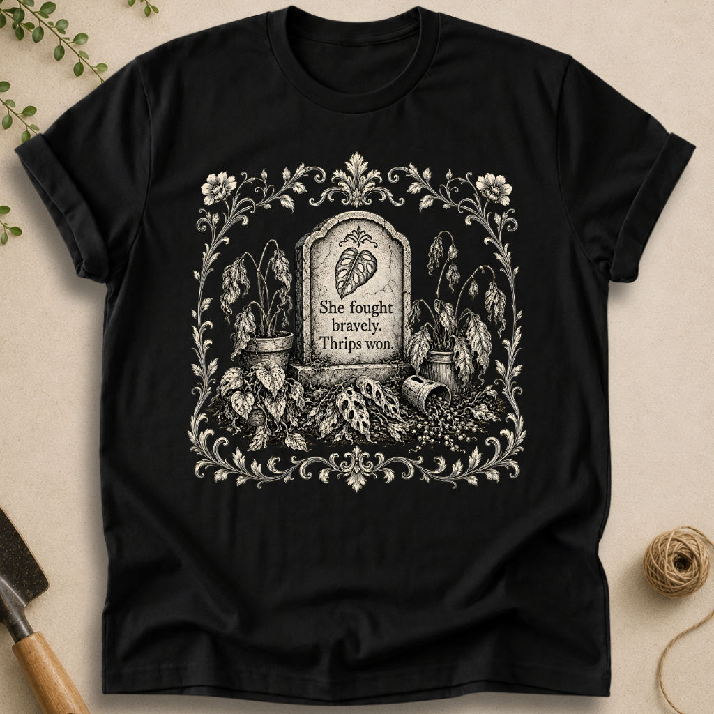 She Fought Bravely Thrips Won Monstera T-Shirt