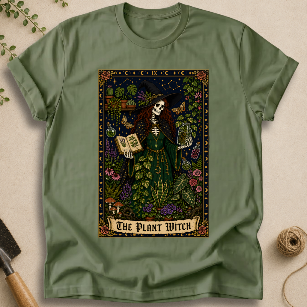 The Plant Witch Tarot Card T-Shirt