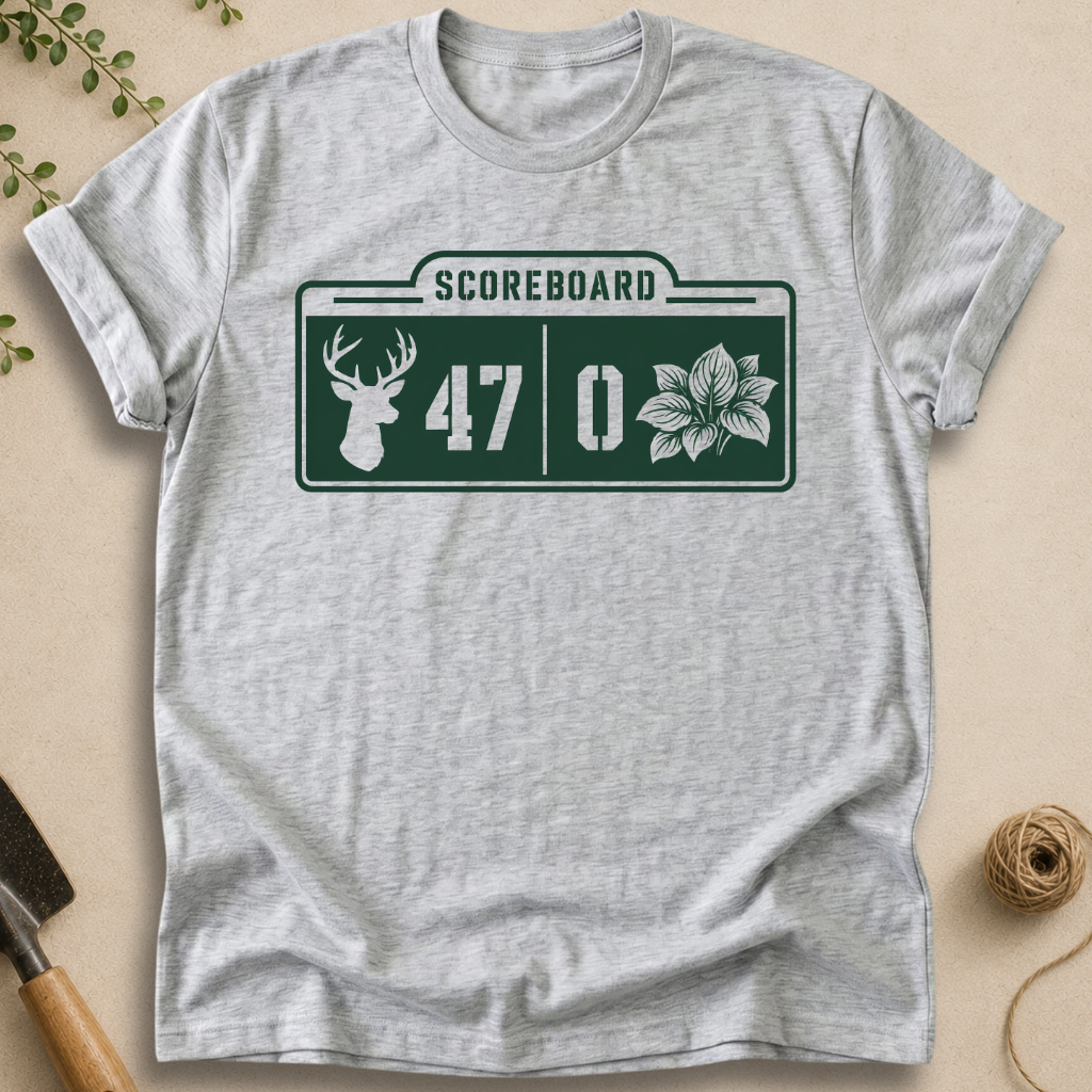 Scoreboard Deer Hostas T-Shirt