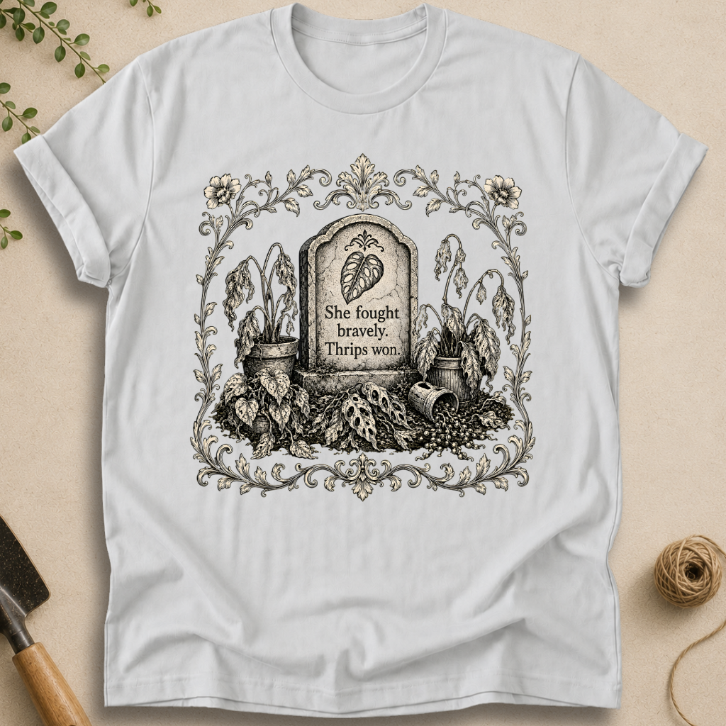 She Fought Bravely Thrips Won Monstera T-Shirt