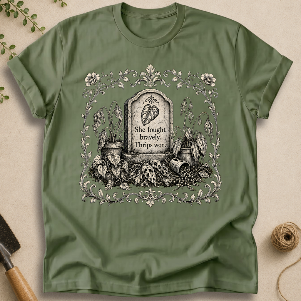 She Fought Bravely Thrips Won Monstera T-Shirt
