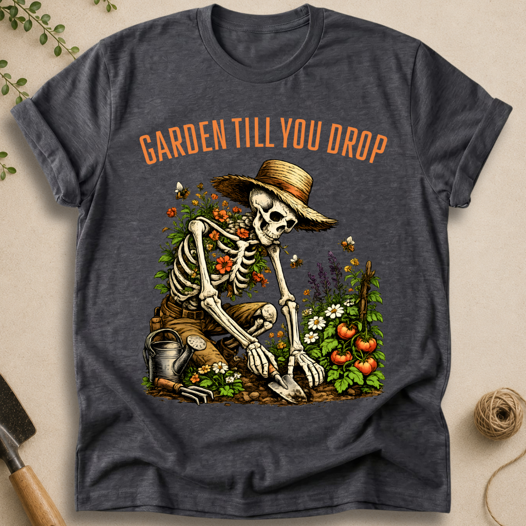 Garden Till You Drop Skeleton T-Shirt