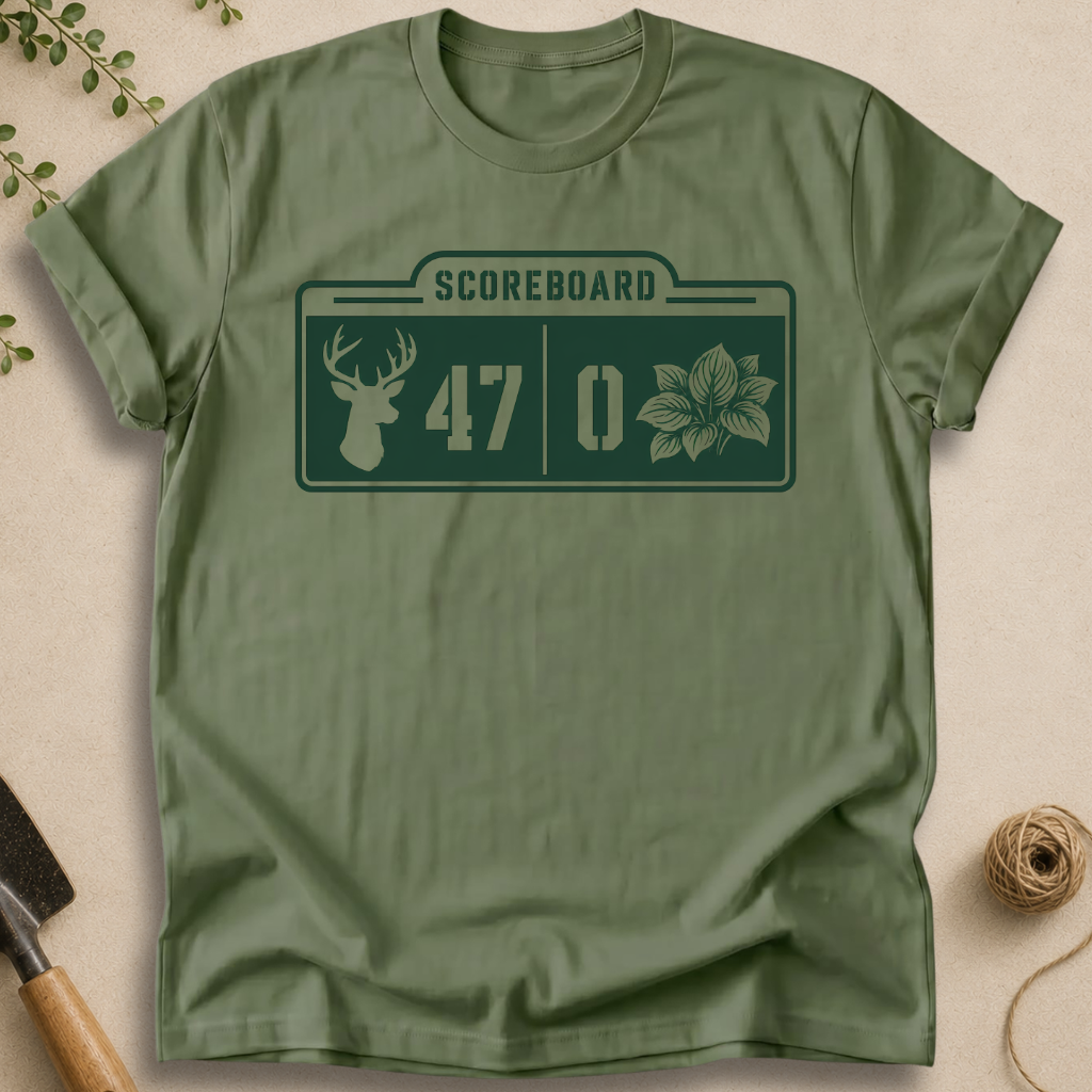 Scoreboard Deer Hostas T-Shirt