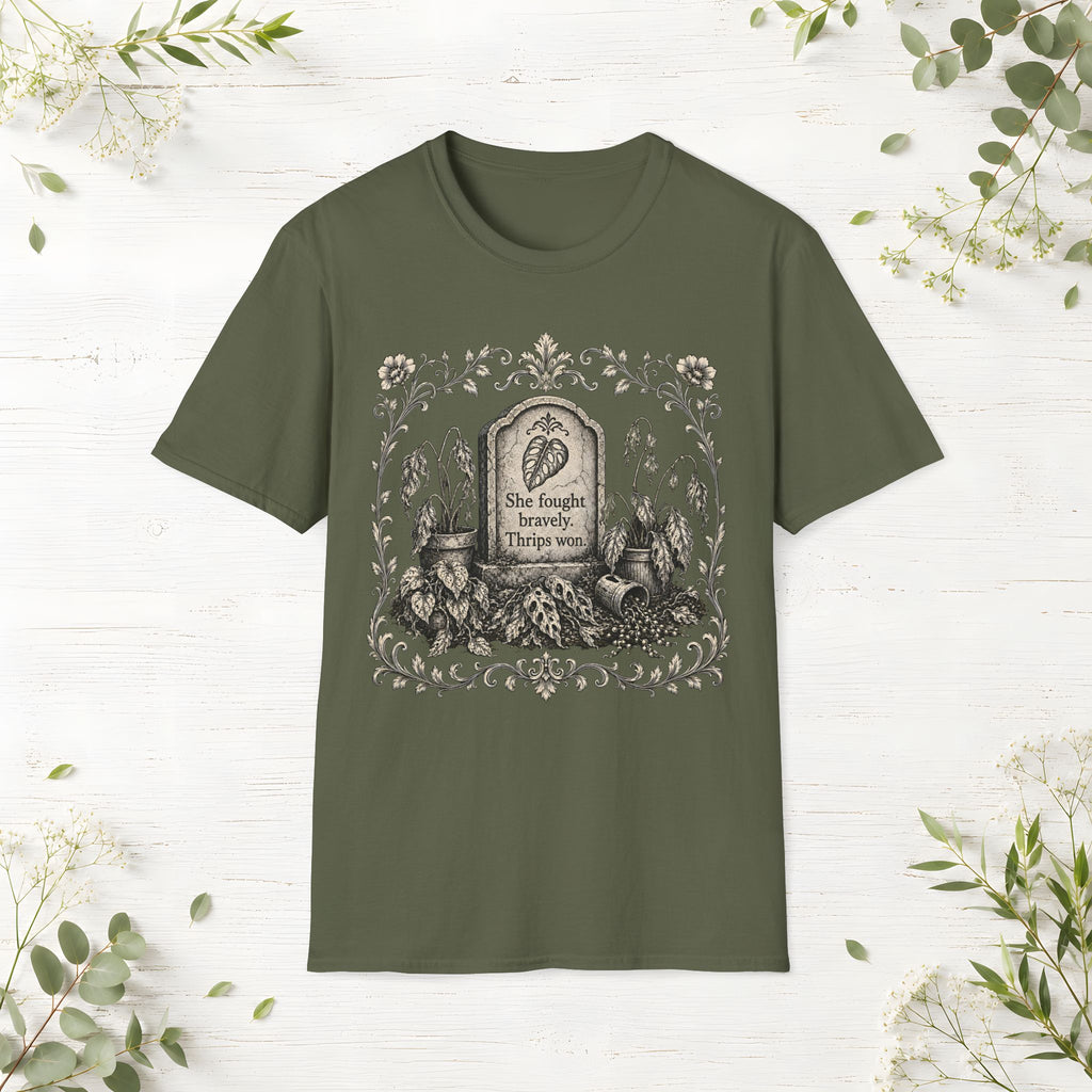 She Fought Bravely Thrips Won Monstera T-Shirt