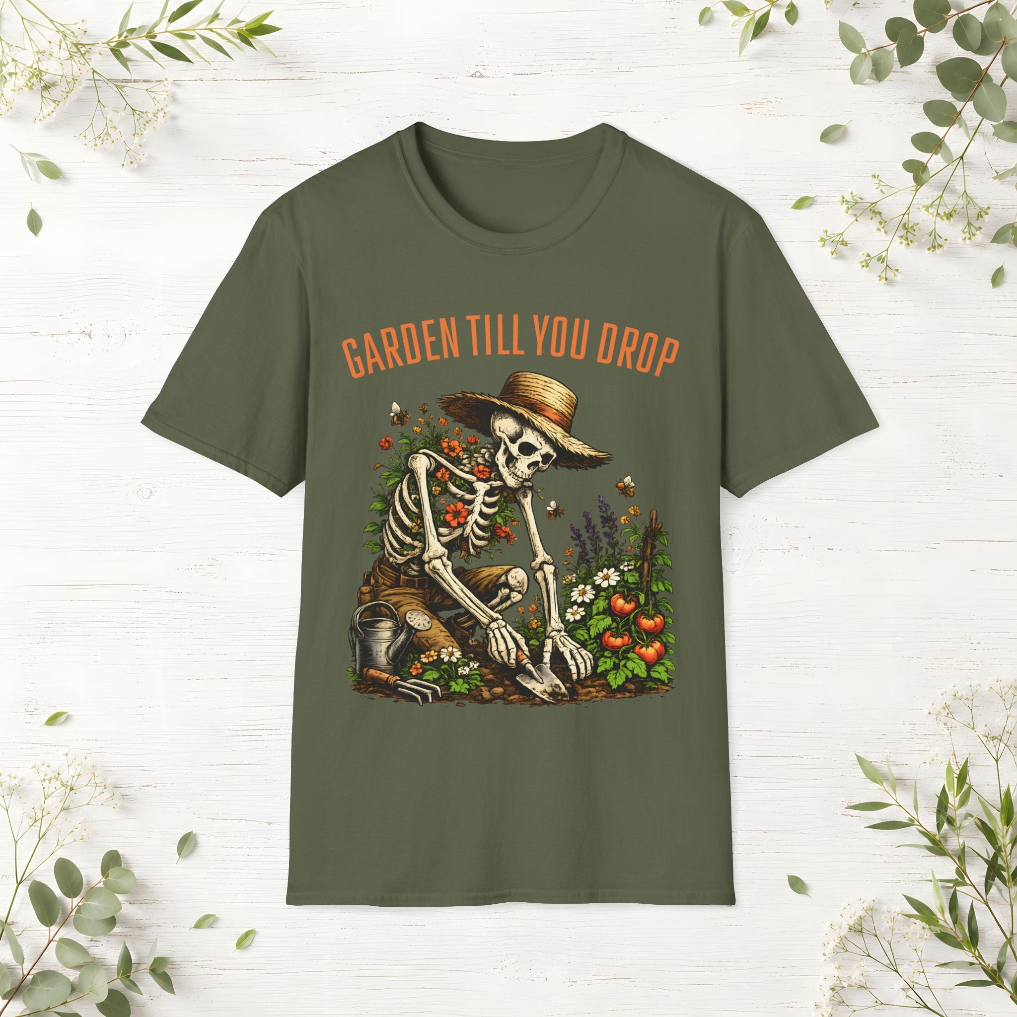 Garden Till You Drop Skeleton T-Shirt