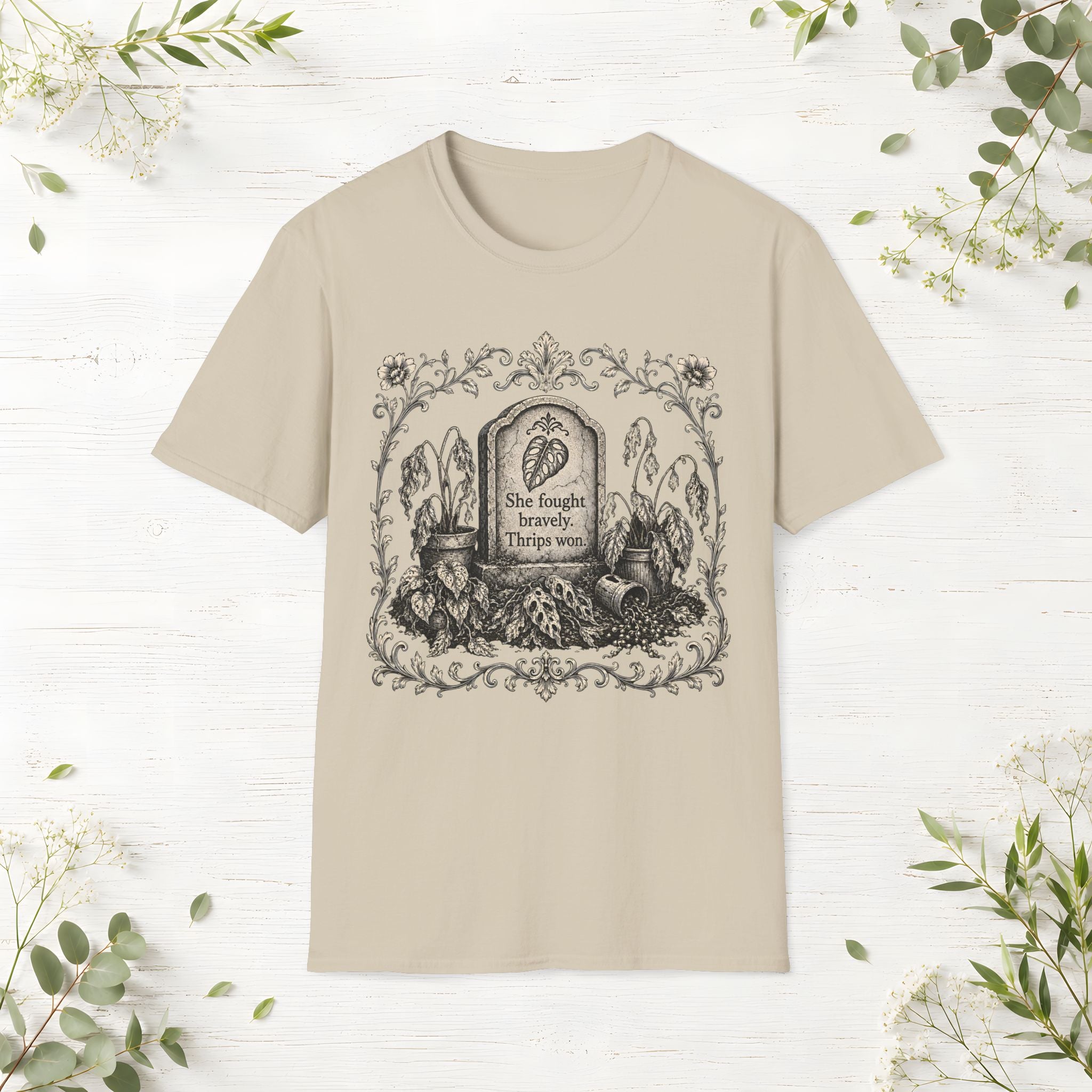 She Fought Bravely Thrips Won Monstera T-Shirt